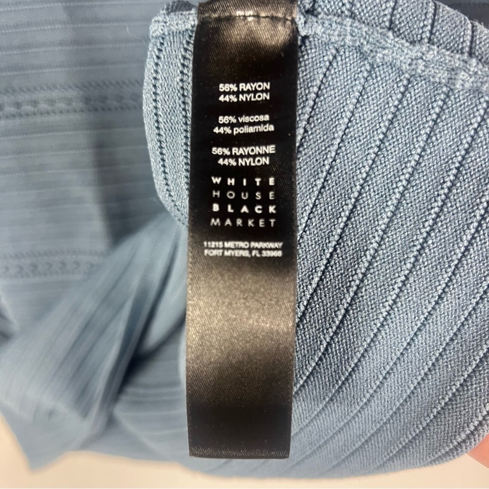 White House Black Market Blue Bell Sleeve Top - Picture 5 of 7